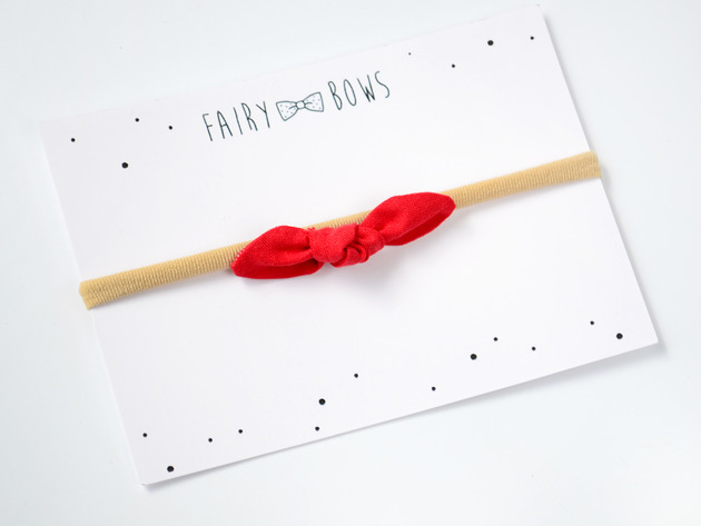 OPASKA malutka kokardka supełek czerwona FairyBows