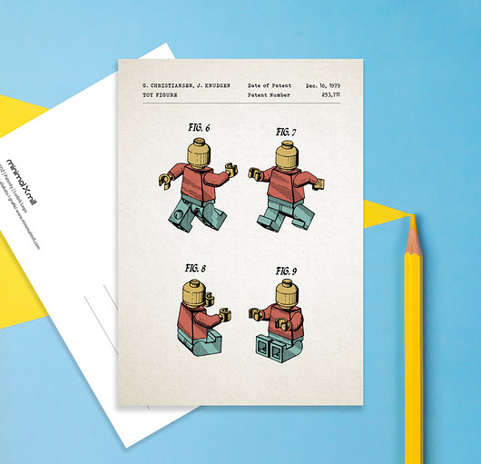 Plakat Ludzik Lego - pocztówka minimalmill