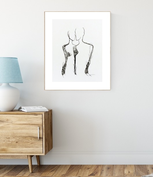grafika 40X50 cm wykonana ręcznie MiniMalArt