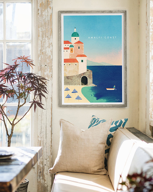 plakaty Amalfi Włochy - plakat 50x70 cm - plaża Atrani