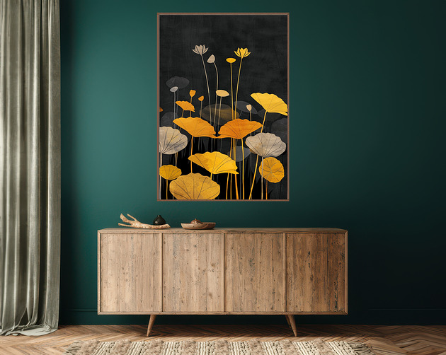 plakaty Liście lotusu - Plakat, druk - Chiński Orient, Harmonia Zen, Wabi Sabi #102
