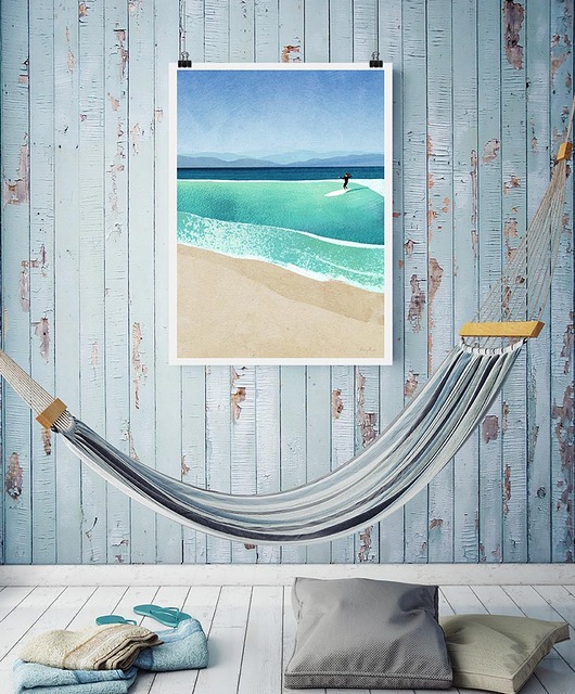 plakaty Surferka na falach - plakat 50x70 cm