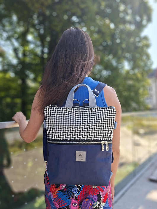 plecaki Zamszowy plecak 2w1 w odcieniach niebieskiego Idaho