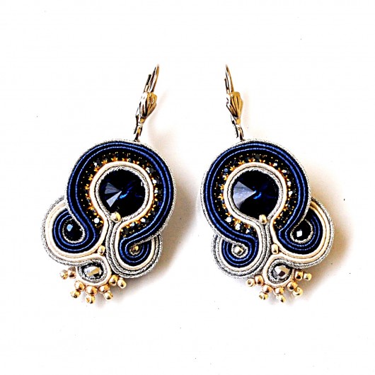 kolczyki soutache Sutaszowe kolczyki INDIGO