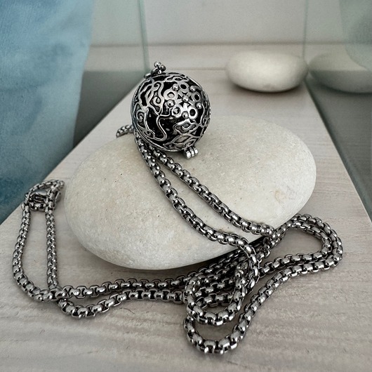 srebrne naszyjniki Naszyjnik kulka na łańcuszku