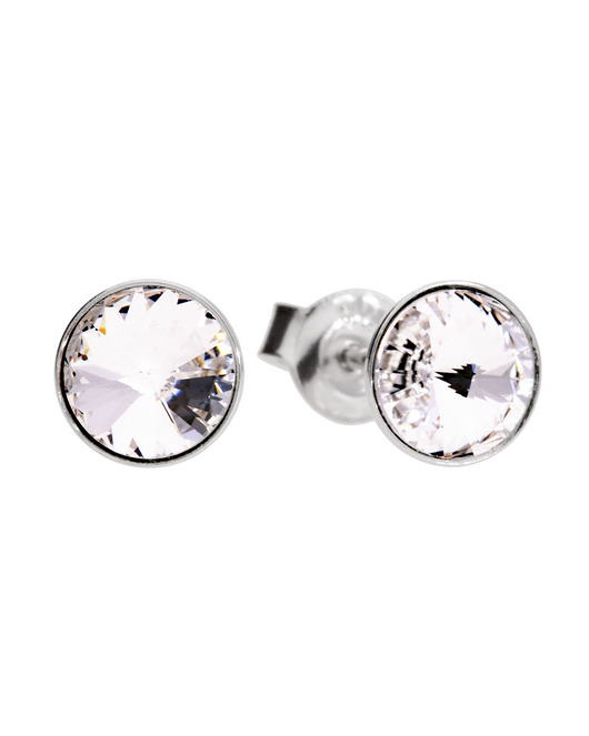 kolczyki swarovski Małe kolczyki sztyfty białe oczka Swarovski