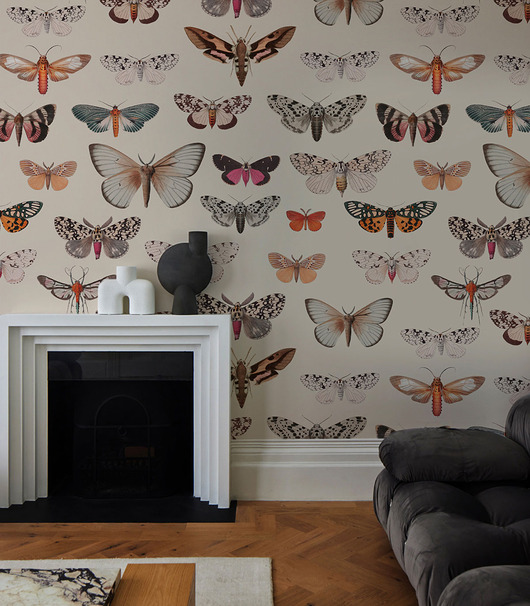 tapety i naklejki ścienne Tapeta Colorful Butterfly Light Beige