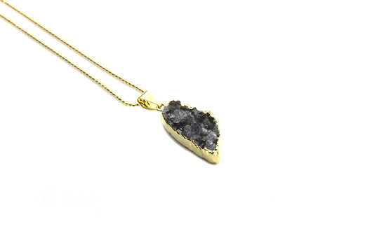 Colare Ametyst Druza Jagodowa złoto  Brazi Druse Jewelry