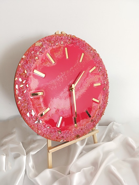 zegary Zegar ścienny z żywicy epoksydowej - 40 cm