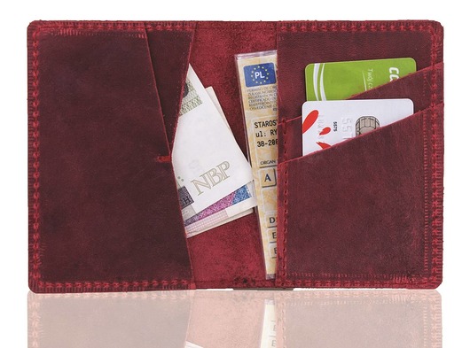 portfele męskie Skórzany męski portfel brodrene czerwony