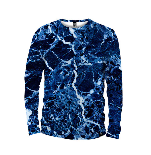 bluzy męskie Koszulka Longsleeve Męska DR.CROW Marble Blue