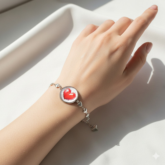 bransoletki - inne 6855 Urocza bransoletka z sercem - Idealna na prezent!