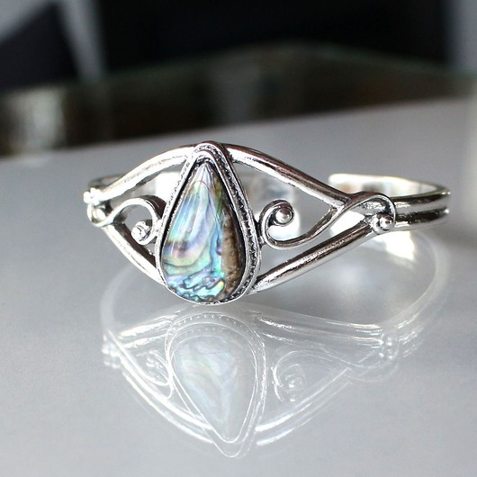 bransoletki - inne Masa perłowa elegancka bransoletka otwarta