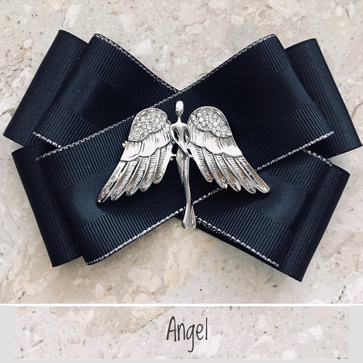 Brosza  ANGEL  Black Pudrowy Różowy