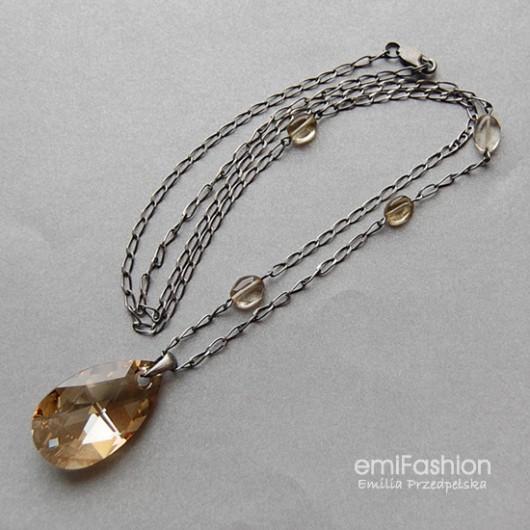 Pear Golden Shadow i Kwarc lemon MAREMI Jewelry