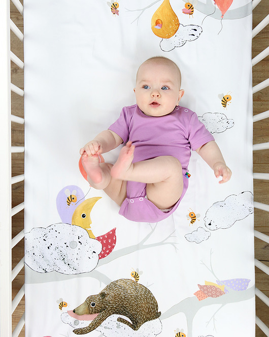 kocyki, kołderki, pościel dla dzieci Prześcieradło dla niemowląt 60x120 cm z gumką Miodowe Sny