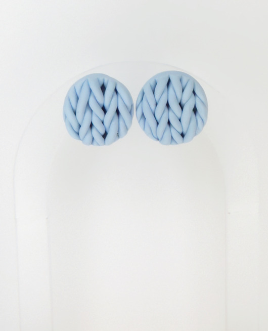 kolczyki z masy plastycznej Kolczyki Fabric plecione - różne kolory