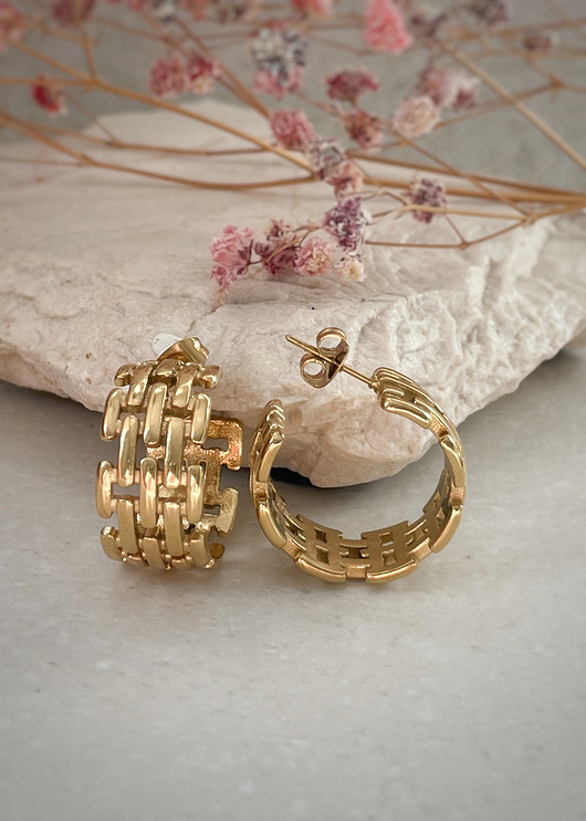 kolczyki - inne Kolczyki pozłacane ze stali szlachetnej