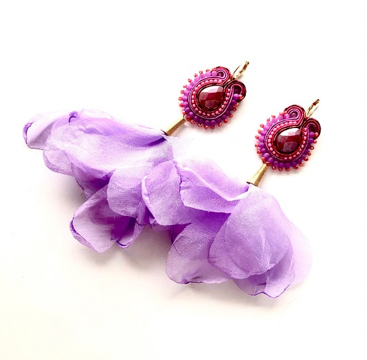 kolczyki soutache Sutaszowe kolczyki LILA