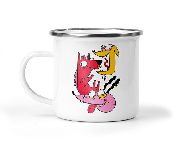 kubki Kubek metalowy szalone psy