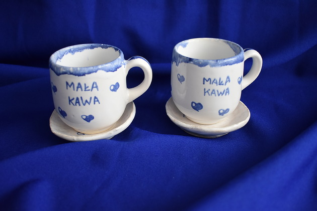filiżanki Filiżanki ceramiczne Mała kawa i ciastko