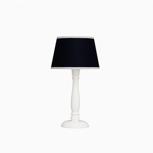 Lampka nocna czarna z białą lamówką Roomee Decor