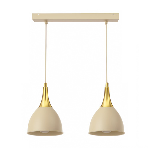 lampy wiszące Lampa Wisząca Beżowo Złota do salonu jadalni Metalowa LED