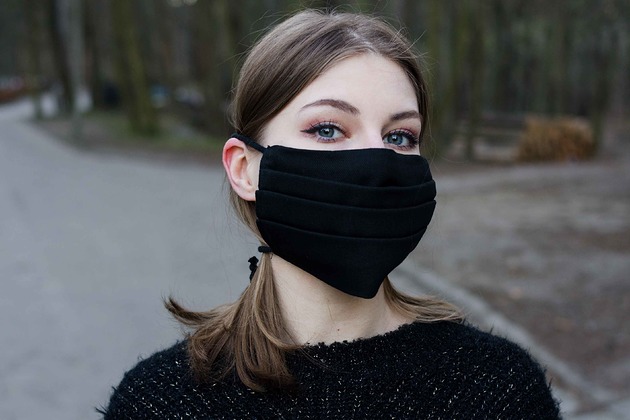 maseczki ochronne czarna 100%bawełna maseczka ochronna  wiązana