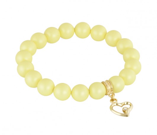 kryształ Swarovski mat, yellow pearls with heart. Lavoga
