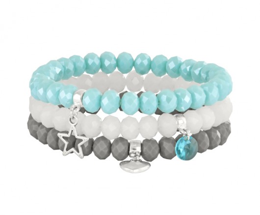 Simply Charm-Crystal-mint,grey & white. Lavoga