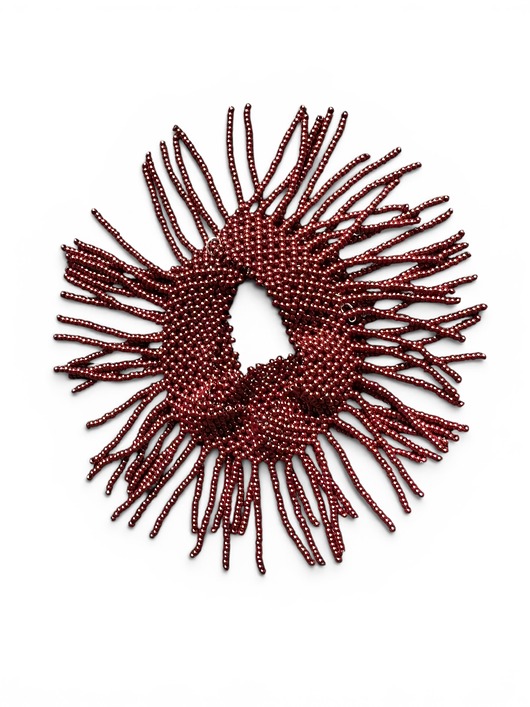 kolie Artystyczna kolia boho z koralików z frędzlami, naszyjnik handmade