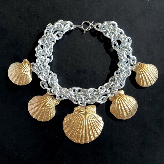 kolie UNIKATOWY designerski naszyjnik z prawdziwych muszli