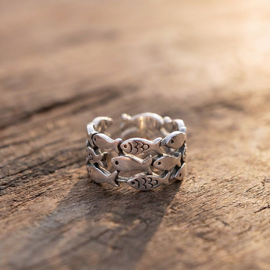 pierścionki srebrne Pierścionek RYBKI