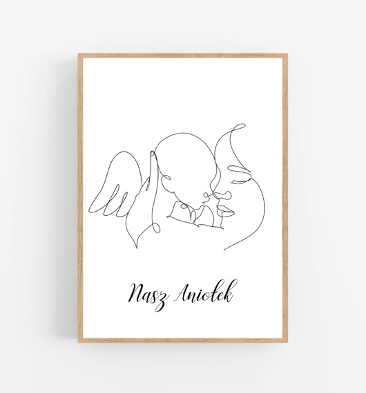 plakaty PLAKAT metryczka ANIOŁEK dla mamy