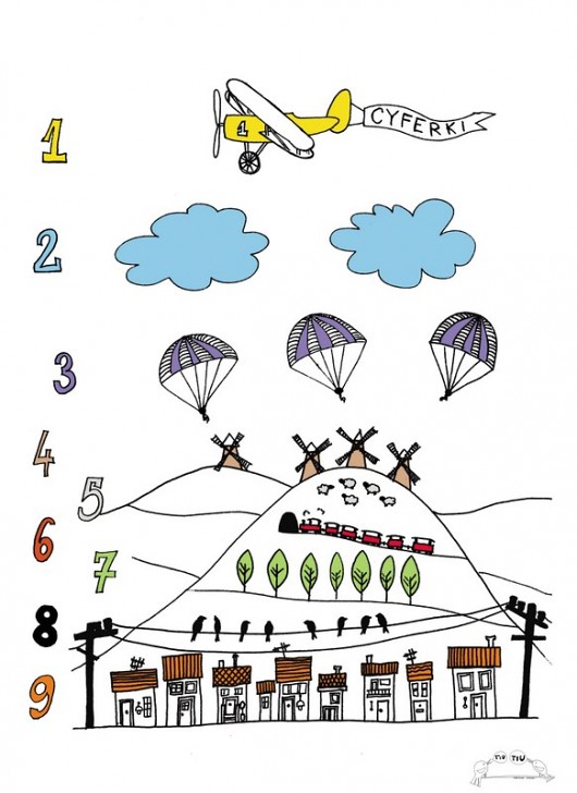 Plakat edukacyjny CYFERKI / 123 POSTER Tiu Tiu pracownia rysunku