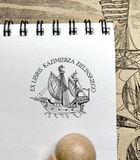 stemple GALEON -  personalizowany stempel Ex Libris