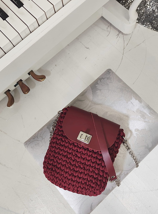 torby na ramię Mini Elegant Bag - bordo z łańcuszkiem