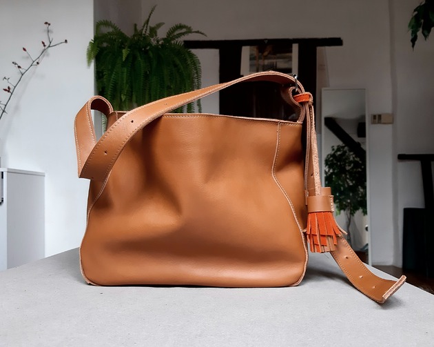 torby na ramię Ruda torba hobo na szerokim pasku