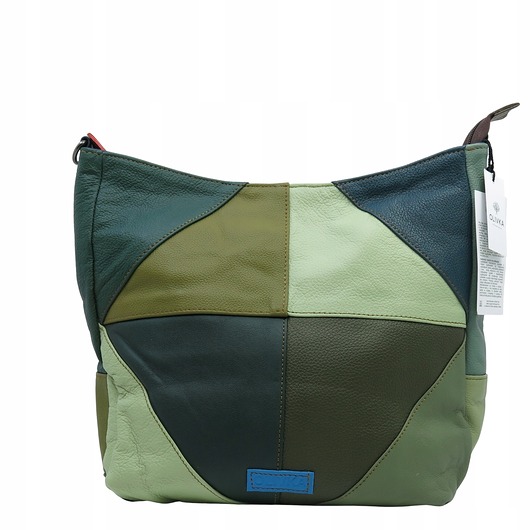 torby na ramię Torebka damska klasyczna skórzana na ramię oryginalna szeroki pasek OLIVKA