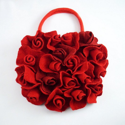 Mini Roses - Jedwabnofilcowa Torebka filcant