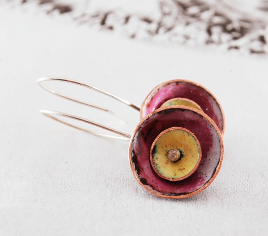 LITTLE SPOONS PINK&YELLOW - kolczyki Dorota Oyrzanowska