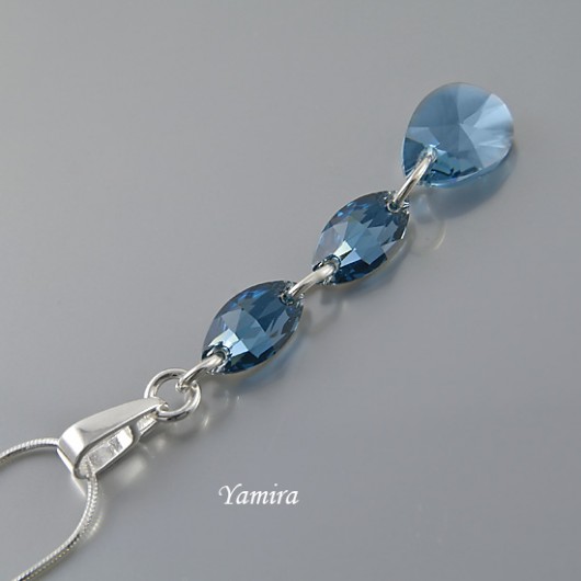 kryształ Swarovski Denim Blue long - wisior yamira