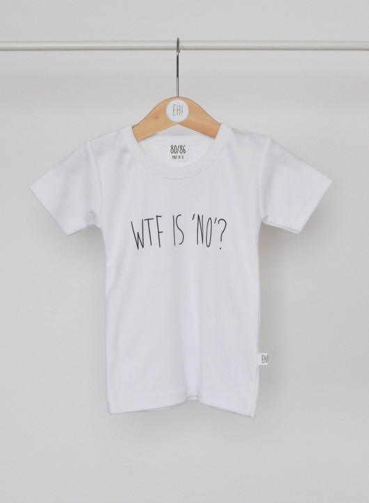 T-shirt WTF is NO? biały krótki rękaw Parents for babies
