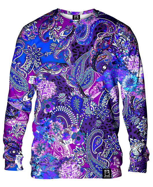 bluzy męskie Bluza Bez Kaptura Męska DR.CROW Purple Paisley