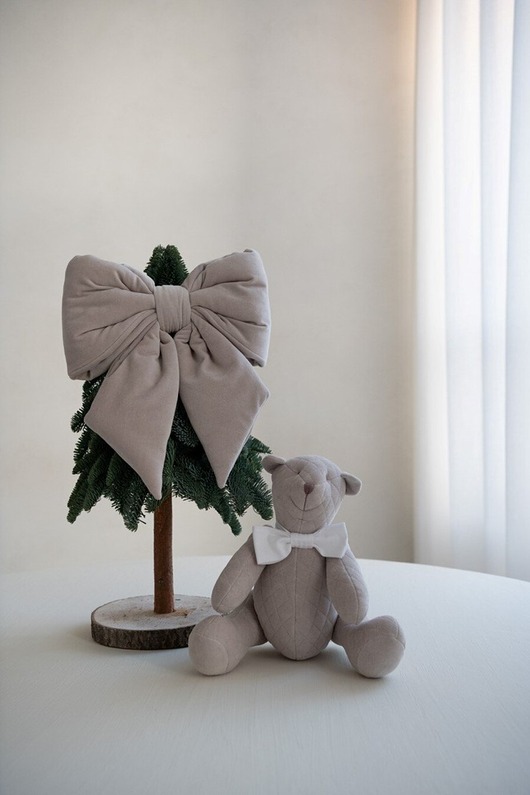 dekoracje świąteczne Dekoracyjna kokarda XL beżowa