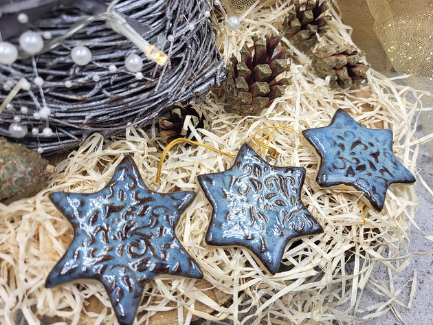 ozdoby choinkowe Zestaw ceramicznych zawieszek