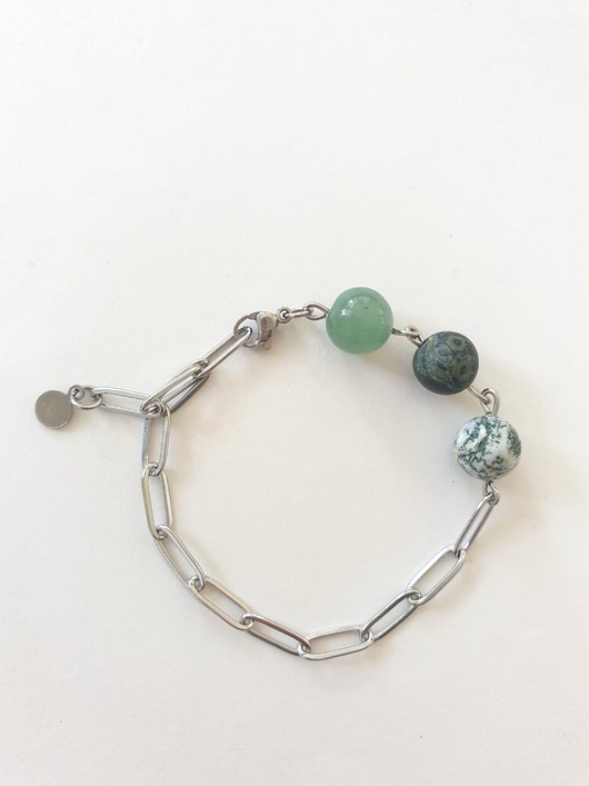 bransoletki z kamieni naturalnych Bransoletka FANABERIA agat mszysty, jaspis kambaba, awenturyn