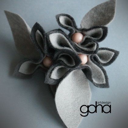 pudroworóżowa -Biżuteria Autorska FlowerFelt Design