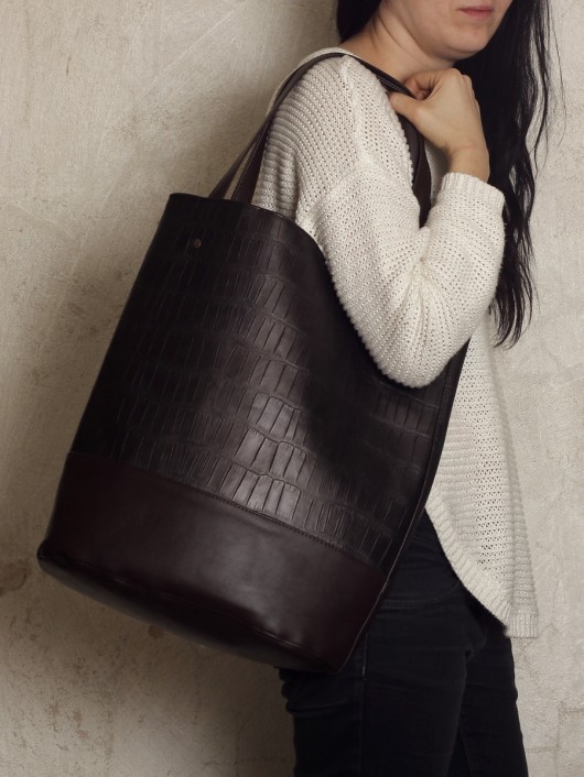 torby na ramię Shopper bag xl brązowa