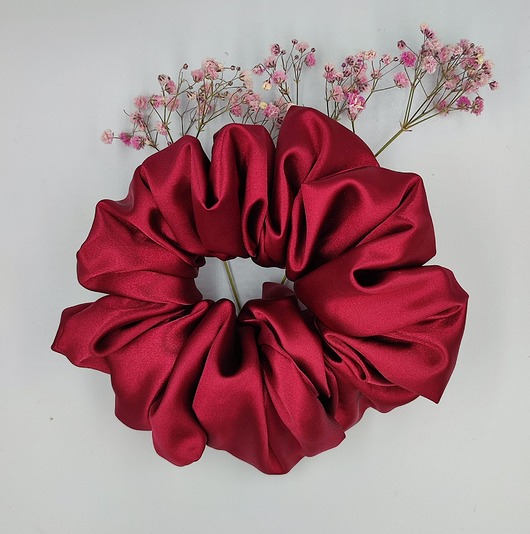 gumki do włosów Scrunchie satyna claret vine